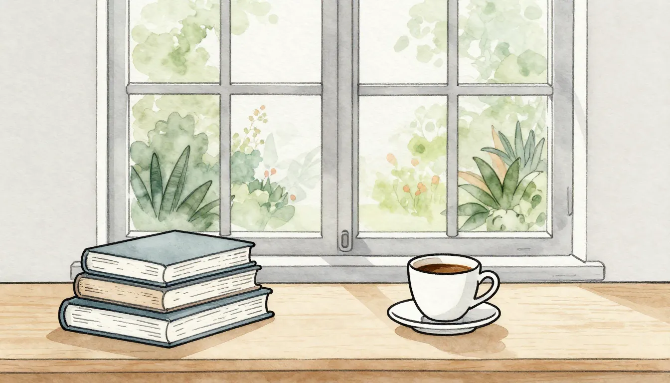 Watercolor style. Cozy modern interior silhouette, a window ...