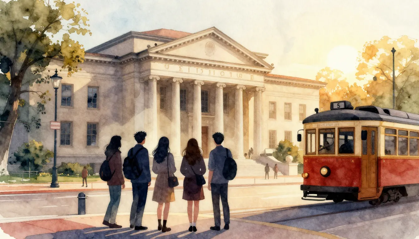 Watercolor style. A nostalgic silhouette of a group of frien...