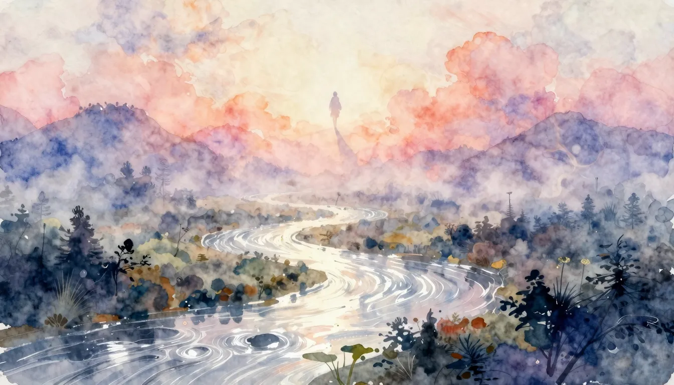Vibrant watercolor style. Alternative song cover: ethereal, ...