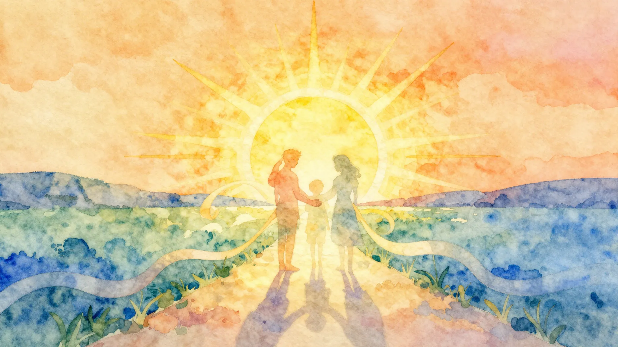 Vibrant watercolor style. Classical music album cover, elega...