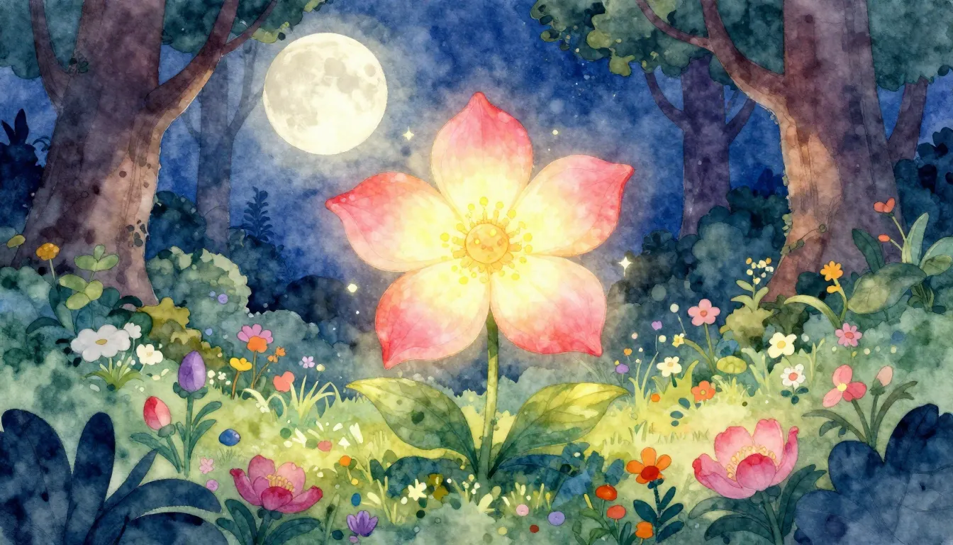 Vibrant watercolor style. Folk song album cover: magical 7-p...