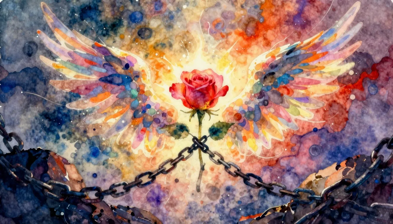 Vibrant watercolor style. Rock album cover: abstract, vibran...