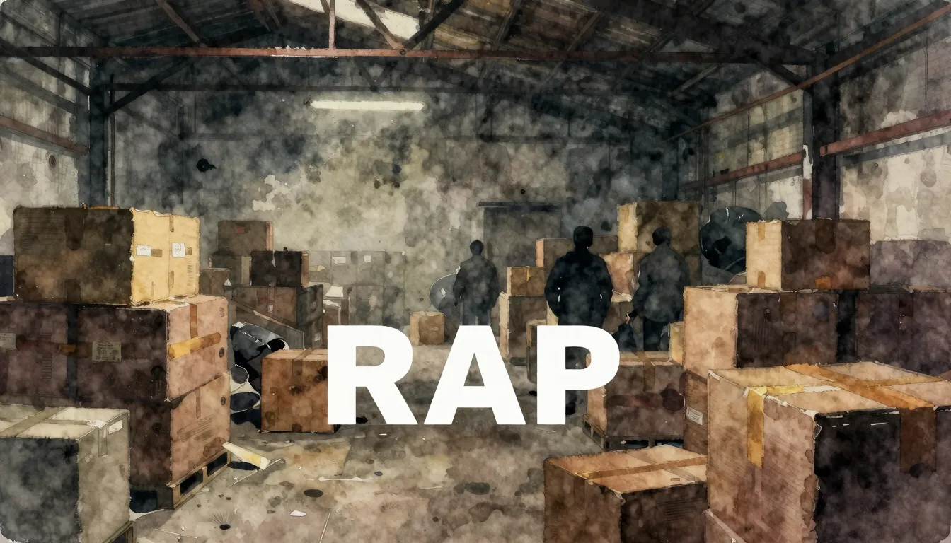 Vibrant watercolor style. Rap album cover. Dark, gritty, ind...