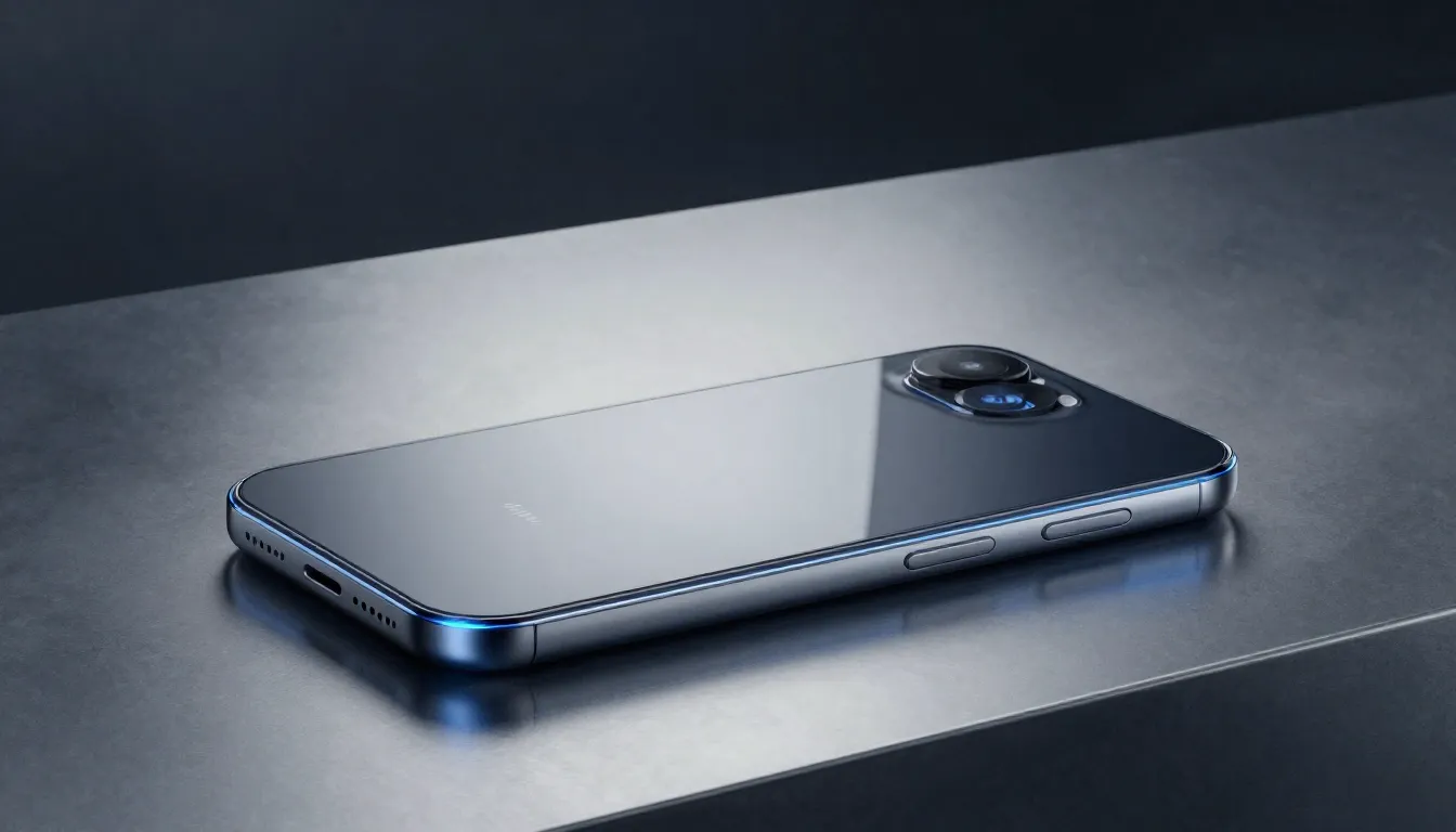 Watercolor style. Minimalist futuristic gadget on a sleek me...