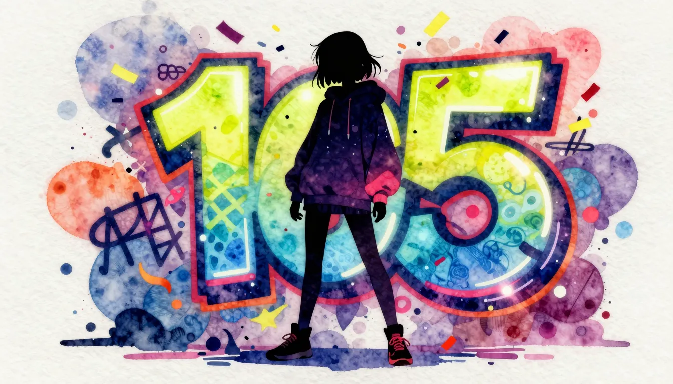 Watercolor style. A silhouette of a teenage girl in a stylis...