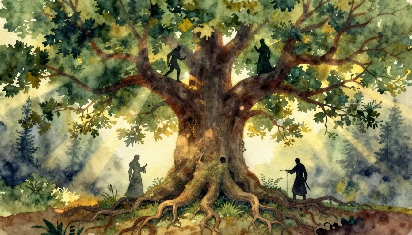 Vibrant watercolor style. Slavic folk album cover. Ancient o...