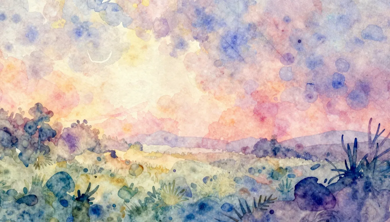 Vibrant watercolor style. Ambient electronic music album cov...