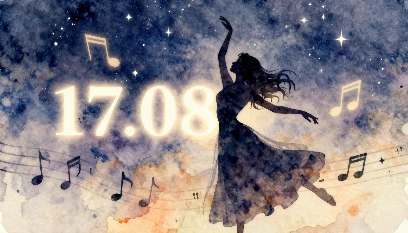 Watercolor style. A silhouette of a woman dancing joyfully u...