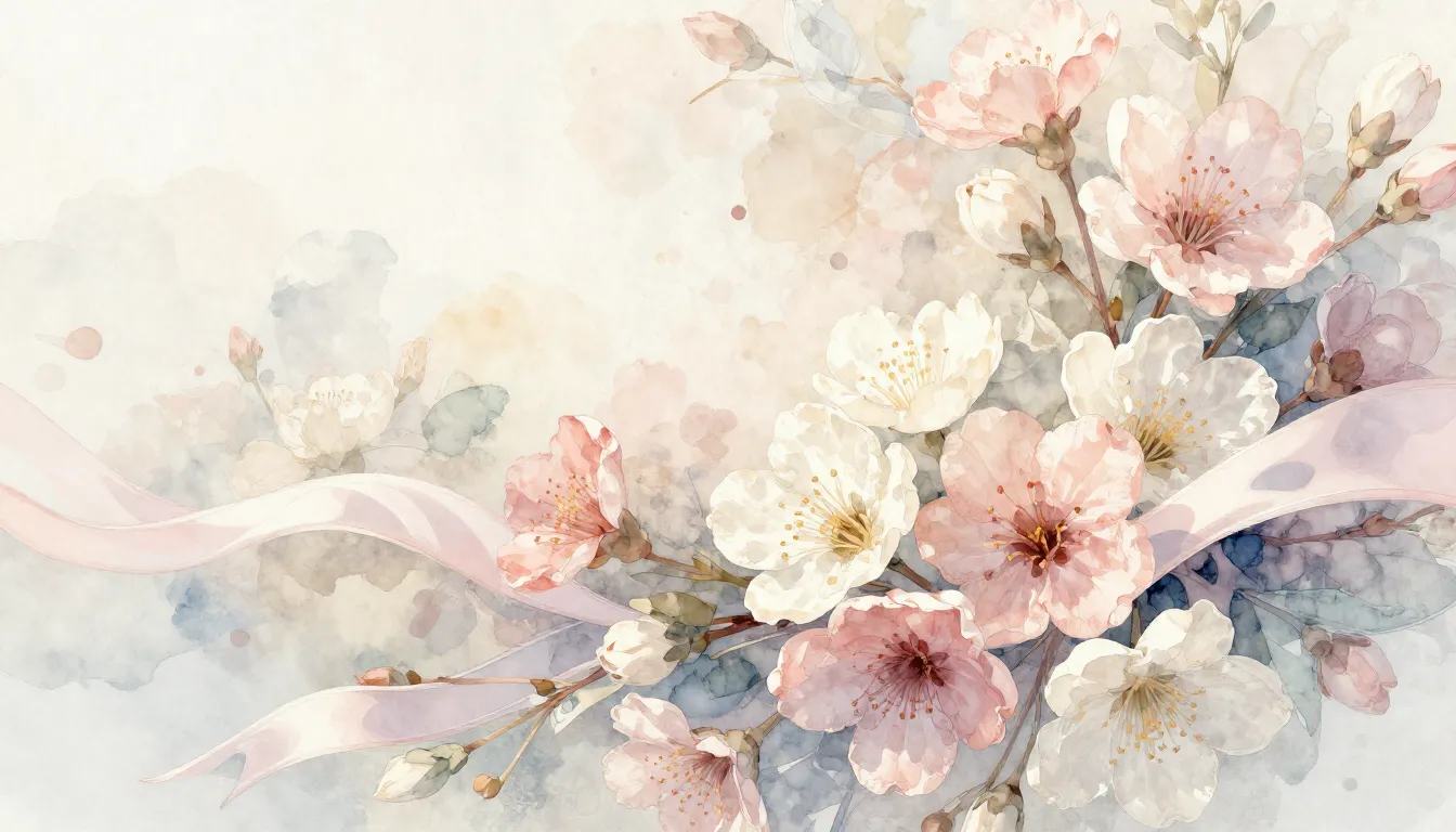 Watercolor style. Abstract composition of blooming spring fl...