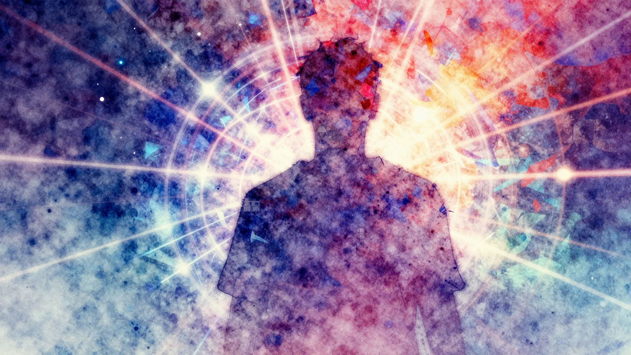 Vibrant watercolor style. Abstract, vibrant, electronic danc...