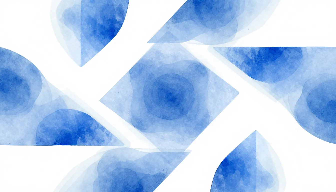 Watercolor style. Abstract geometric composition with blue a...