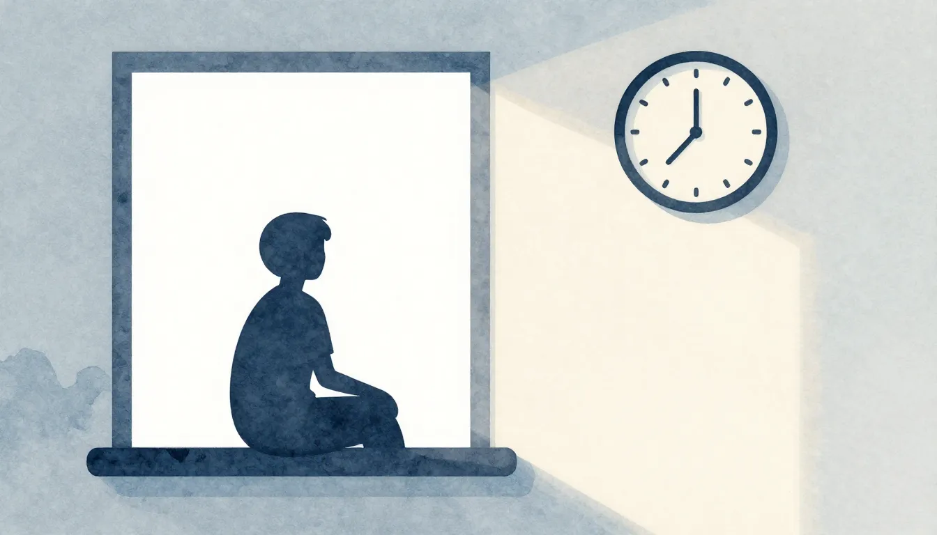 Watercolor style. A minimalist silhouette of a person sittin...