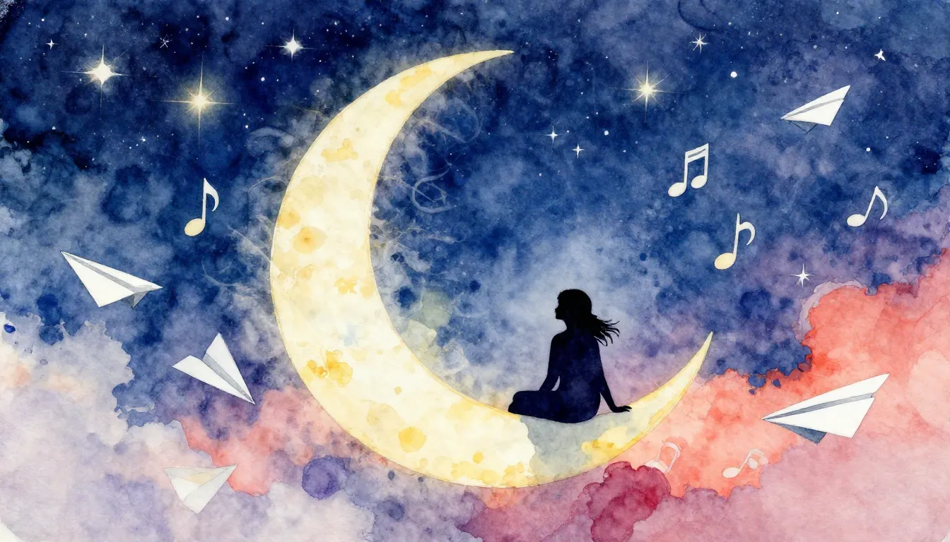 Watercolor style. Abstract surreal art, a silhouette of a pe...