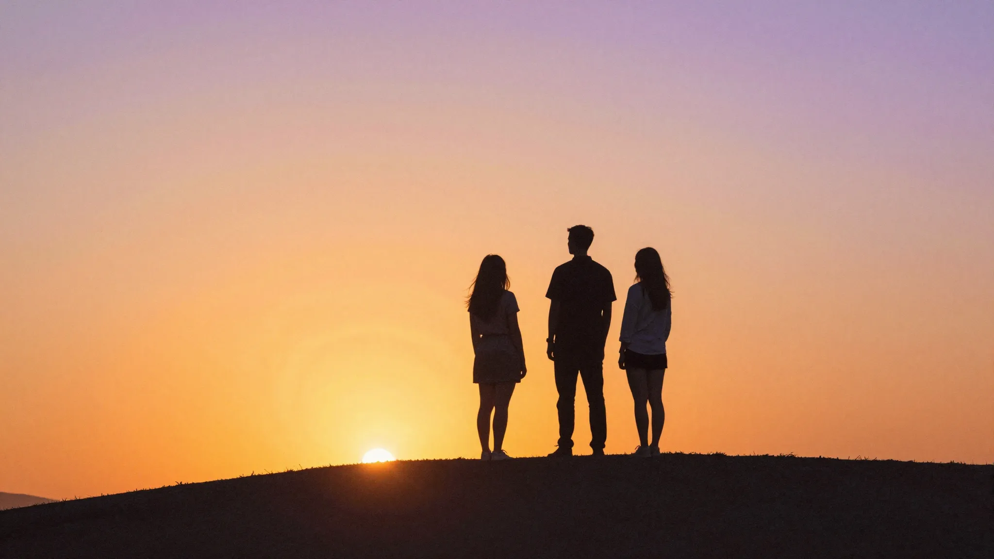 Watercolor style. Two adult silhouettes, a man and a woman, ...