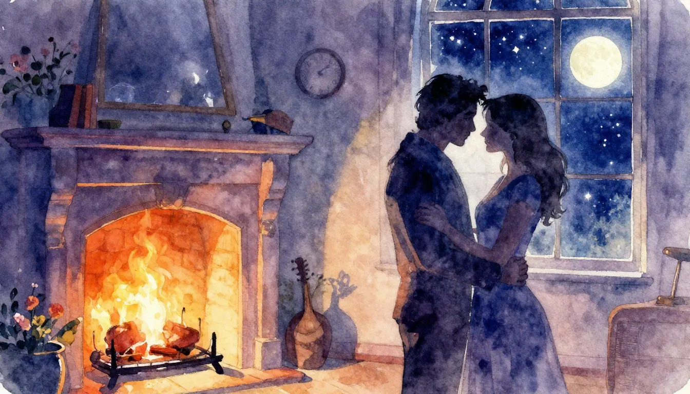 Vibrant watercolor style. Classical music album cover. A sil...