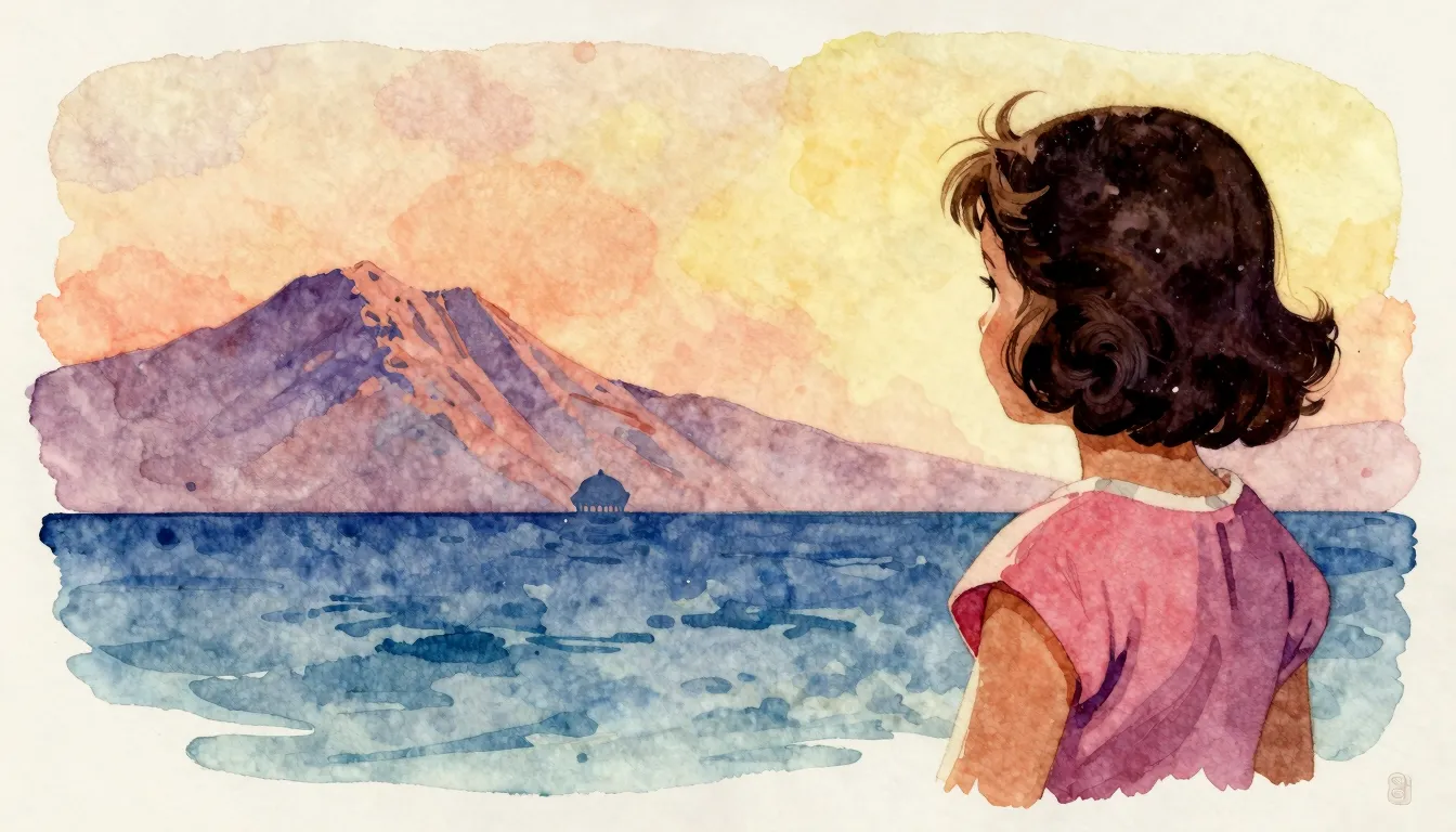 Vibrant watercolor style. Vintage movie poster style, silhou...