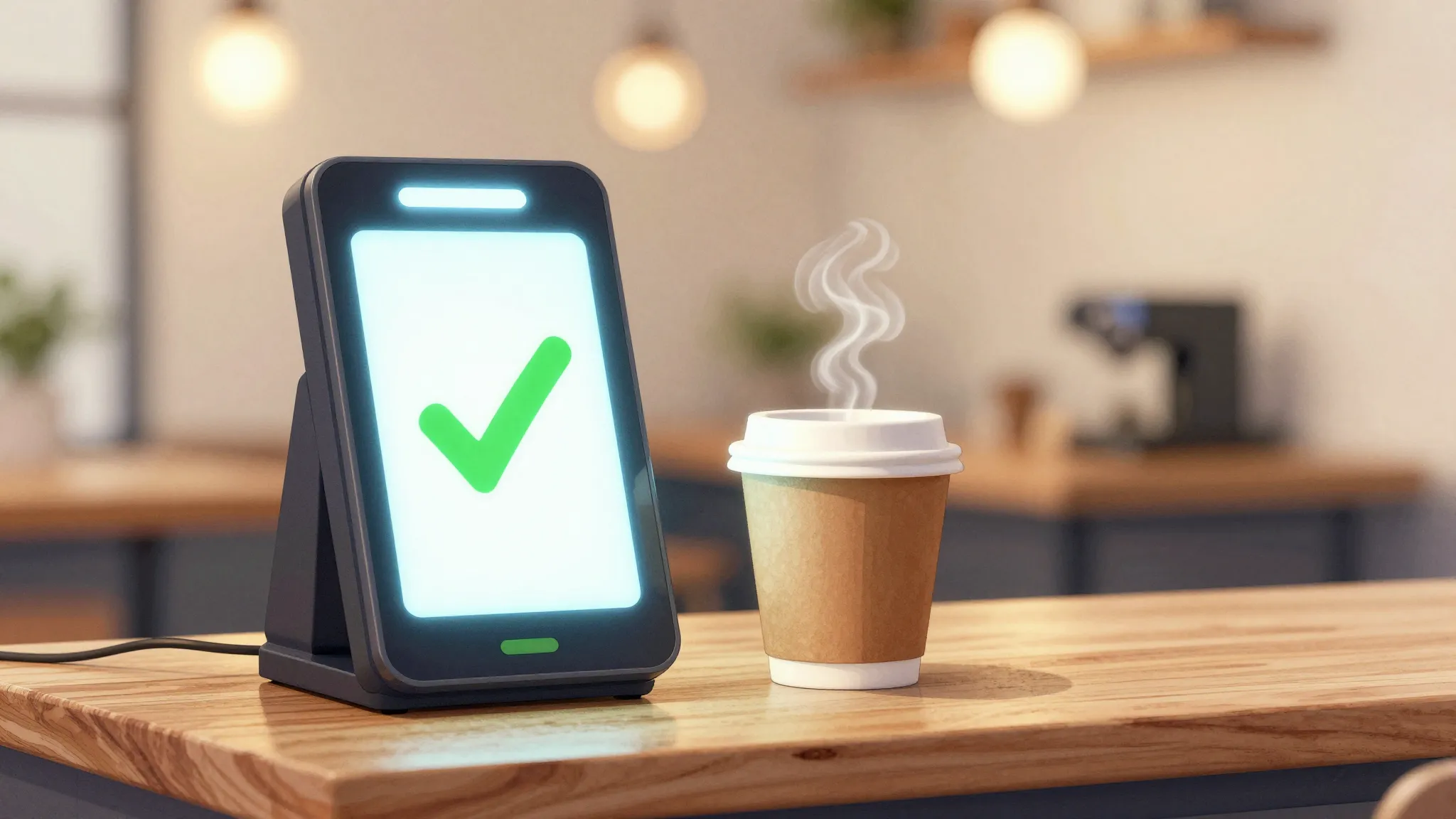 Watercolor style. A cozy self-service coffee corner with a g...