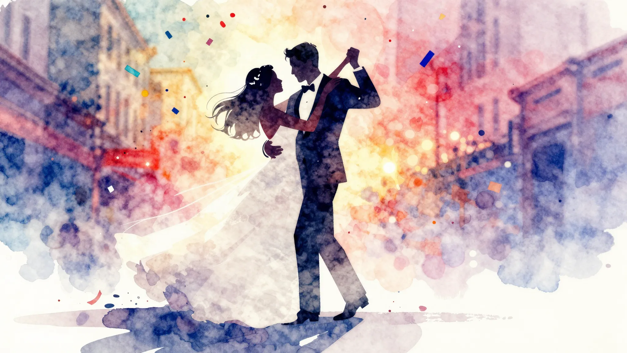 Vibrant watercolor style. Rap wedding album cover. Stylized ...