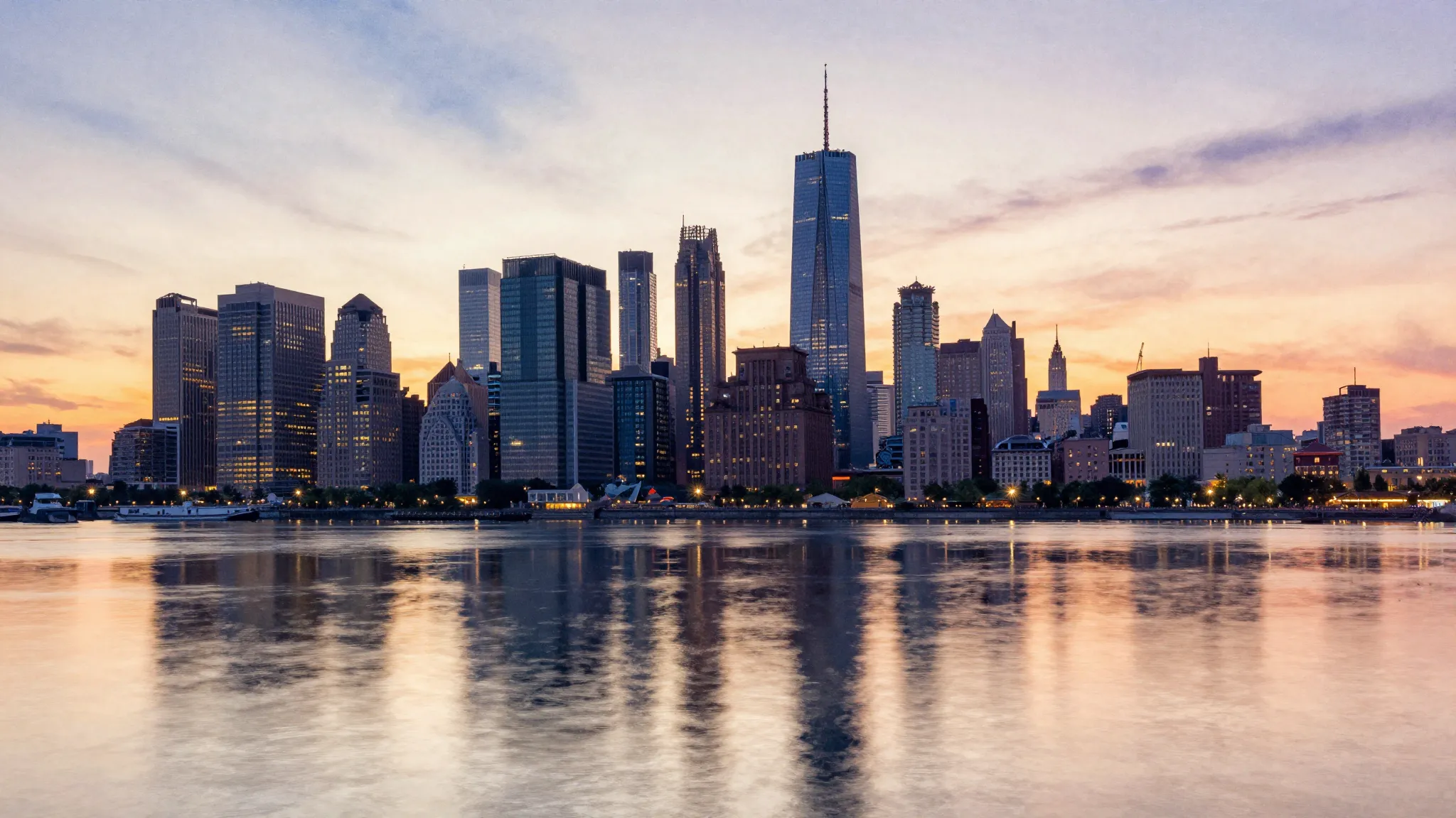 Watercolor style. A beautiful silhouette of a city skyline a...