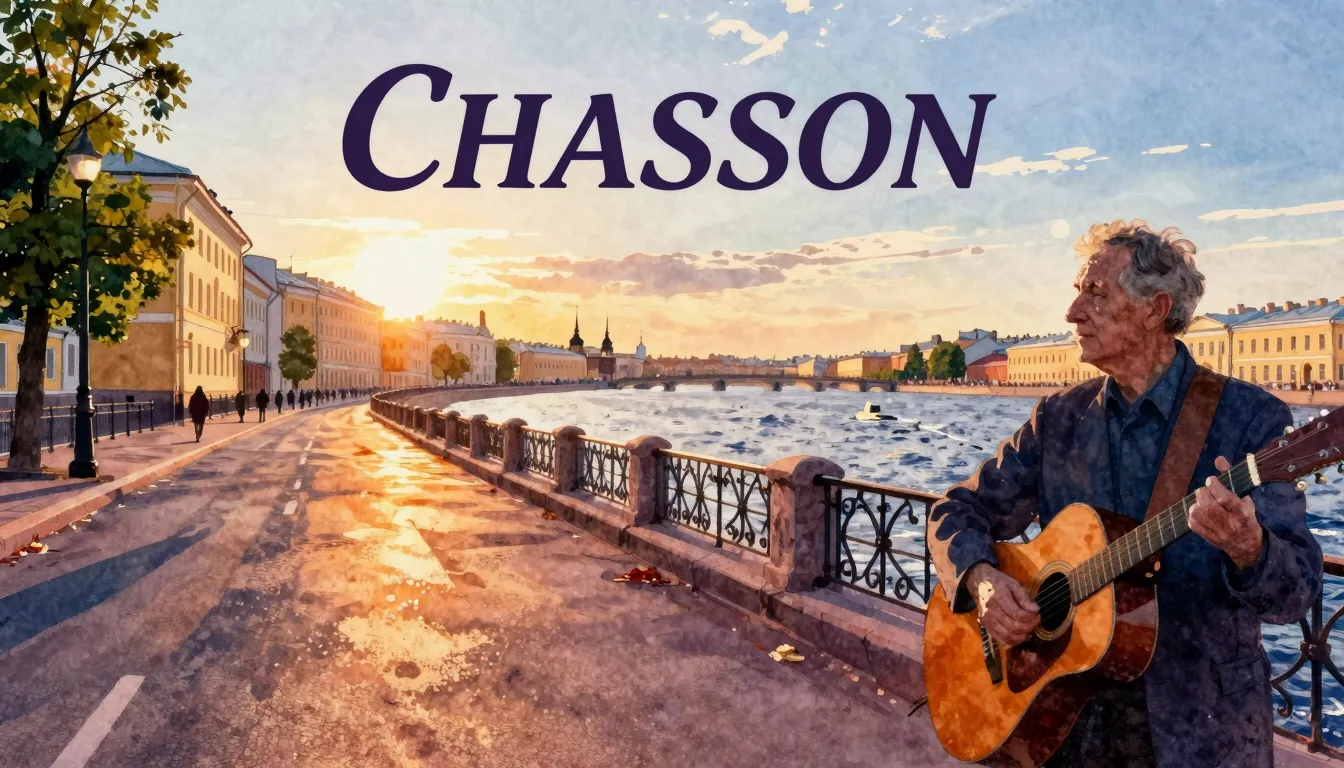 Vibrant watercolor style. Chanson album cover: St. Petersbur...