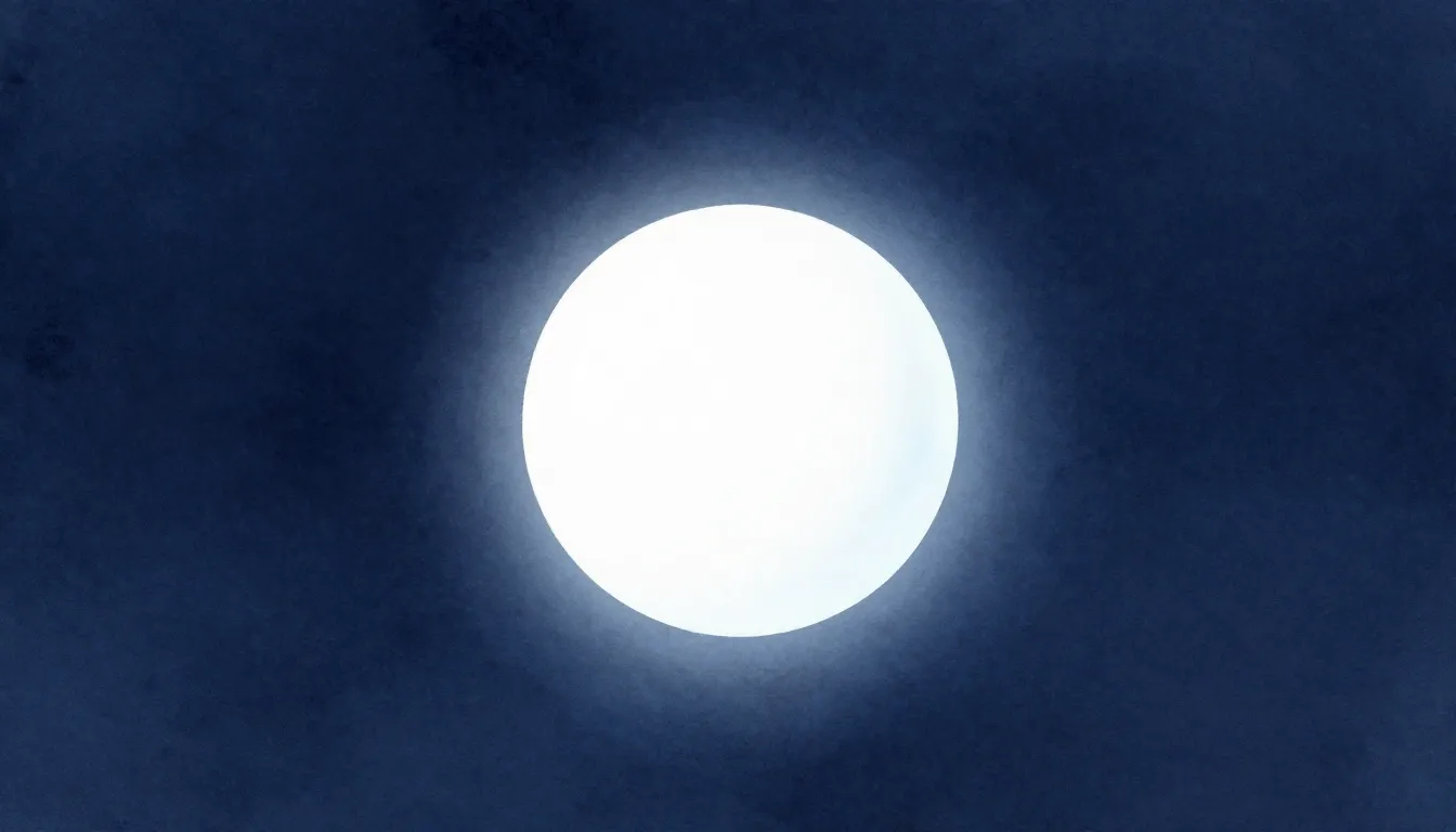 Watercolor style. Minimalist glowing white sphere in the cen...