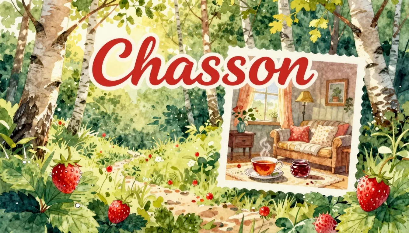 Vibrant watercolor style. Chanson album cover, summer forest...