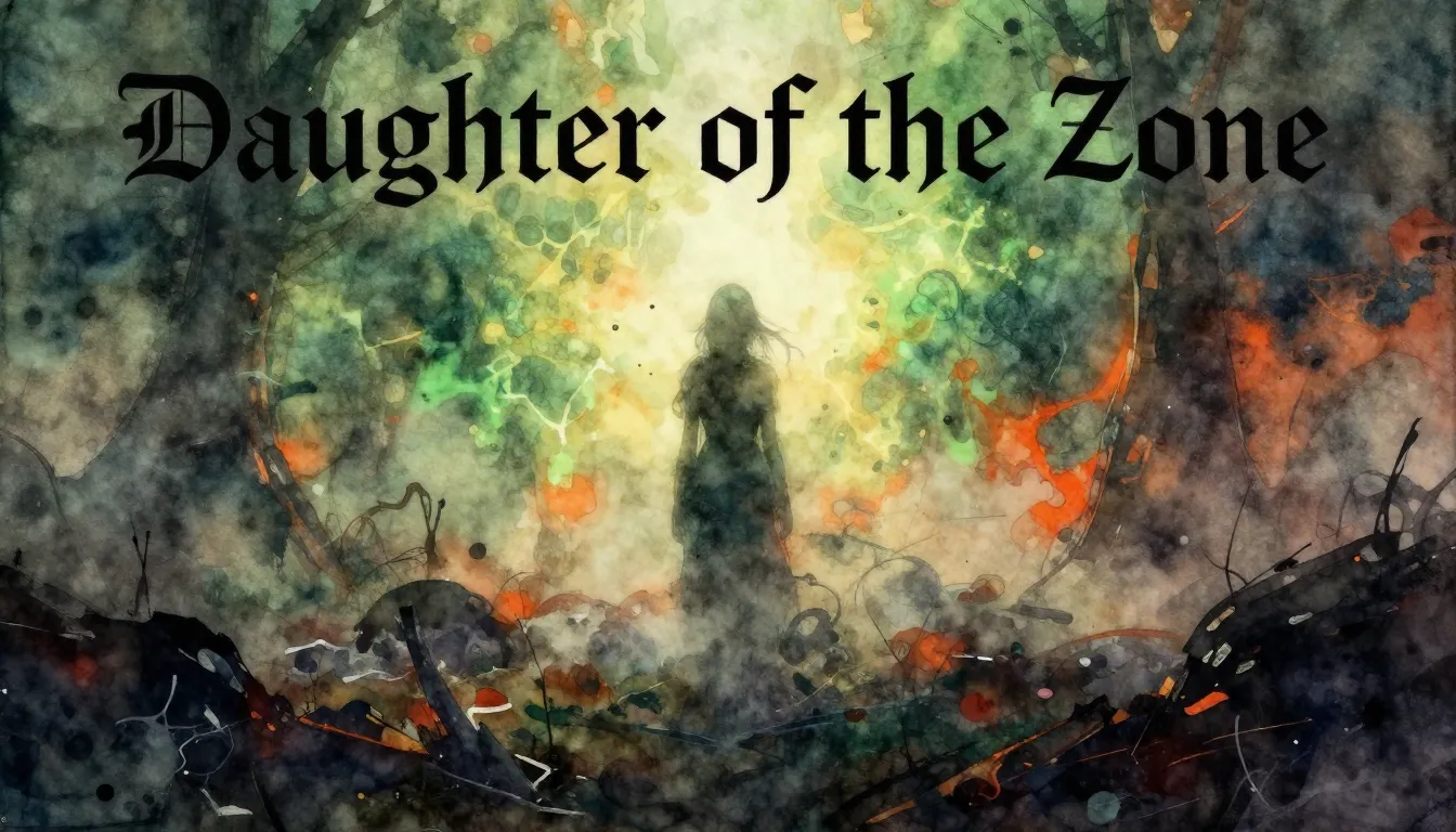 Vibrant watercolor style. New-metal album cover: "Daughter o...