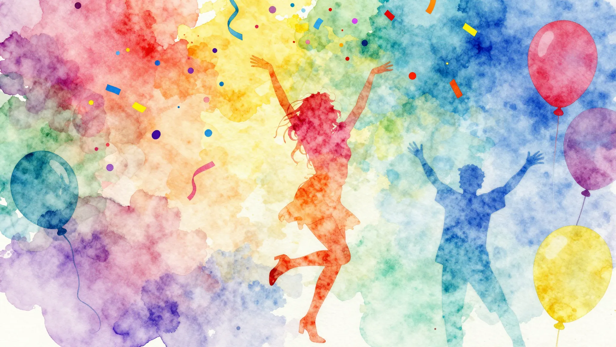 Vibrant watercolor style. Bright, festive, dance-pop album c...