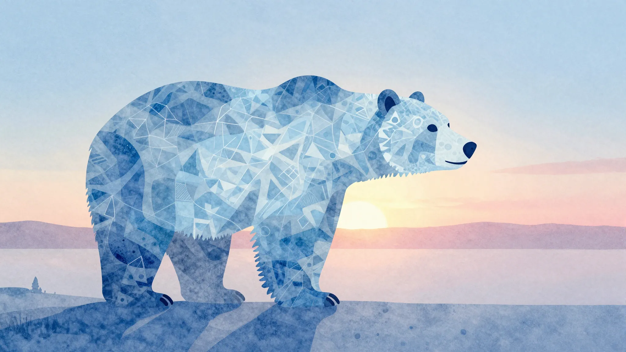 Vibrant watercolor style. A stylized, minimalist illustratio...