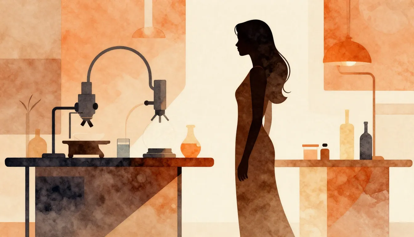 Watercolor style. Silhouette of a tall woman with long wavy ...