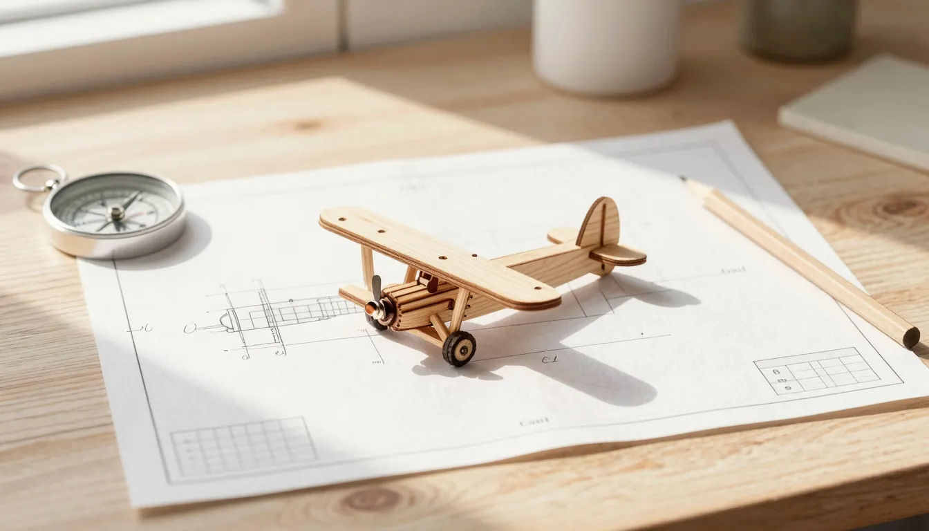 Watercolor style. A blueprint of a simple mechanical toy on ...