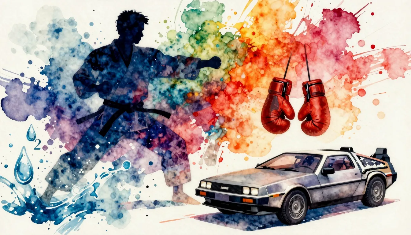 Vibrant watercolor style. Rock album cover: dynamic, energet...