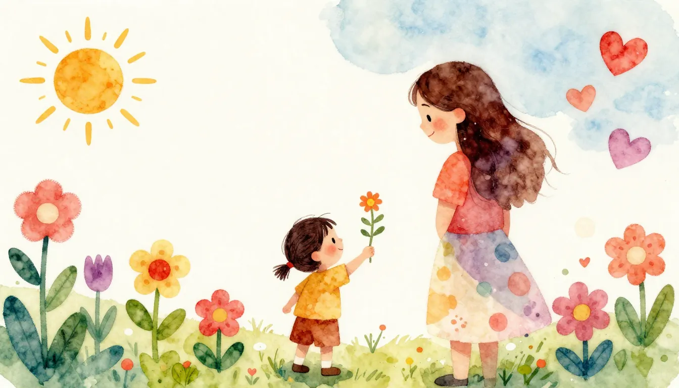 Vibrant watercolor style. Children's song album cover: Brigh...