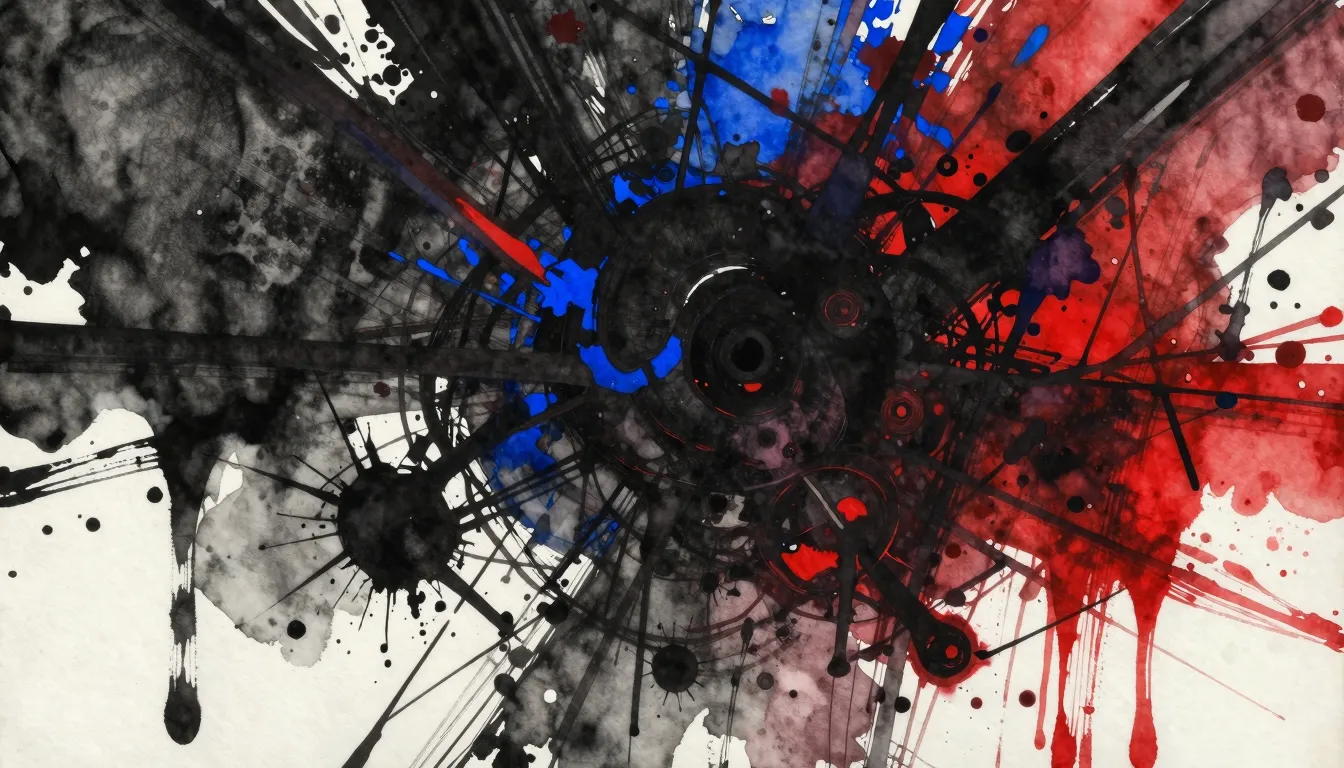 Vibrant watercolor style. Punk rock album cover. Abstract, c...
