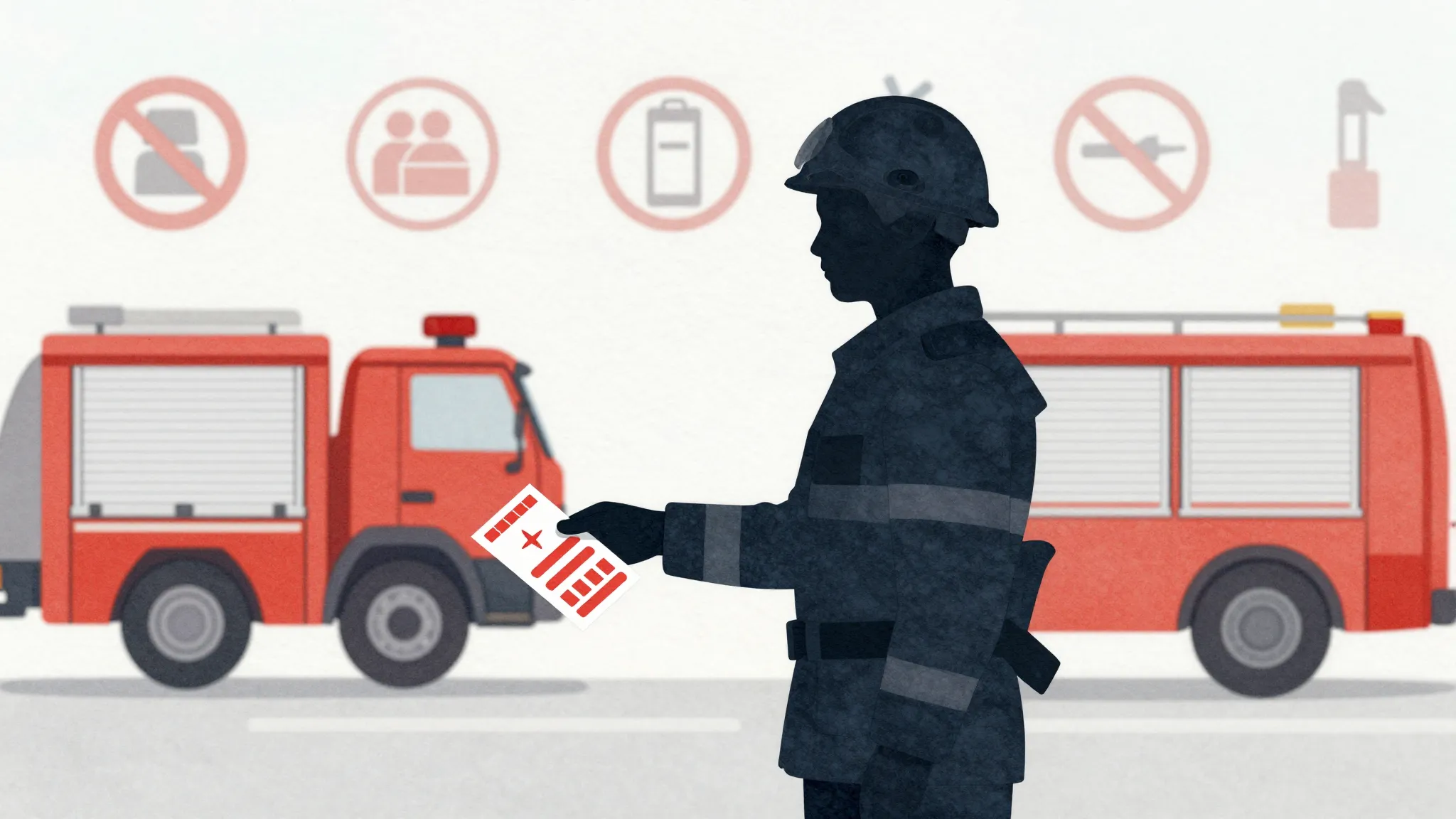 Watercolor style. A silhouette of a person handing out safet...
