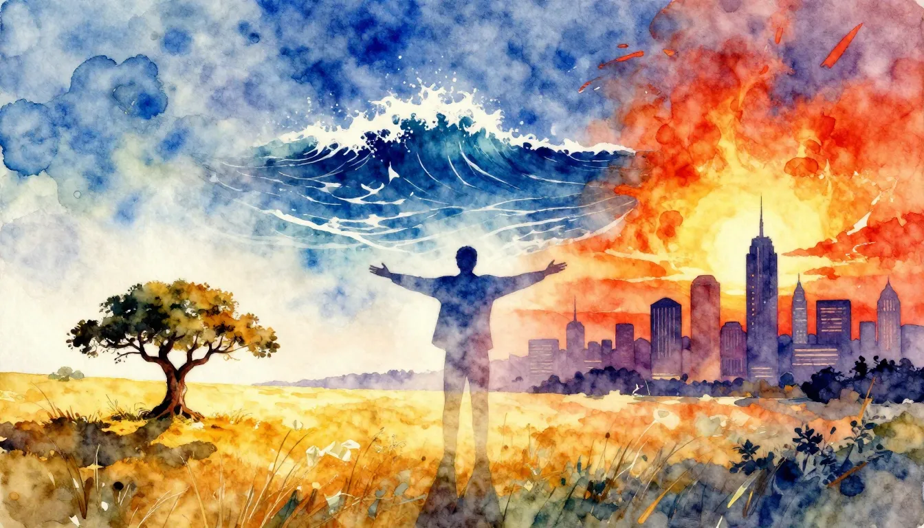 Vibrant watercolor style. A ballad album cover. Three distin...