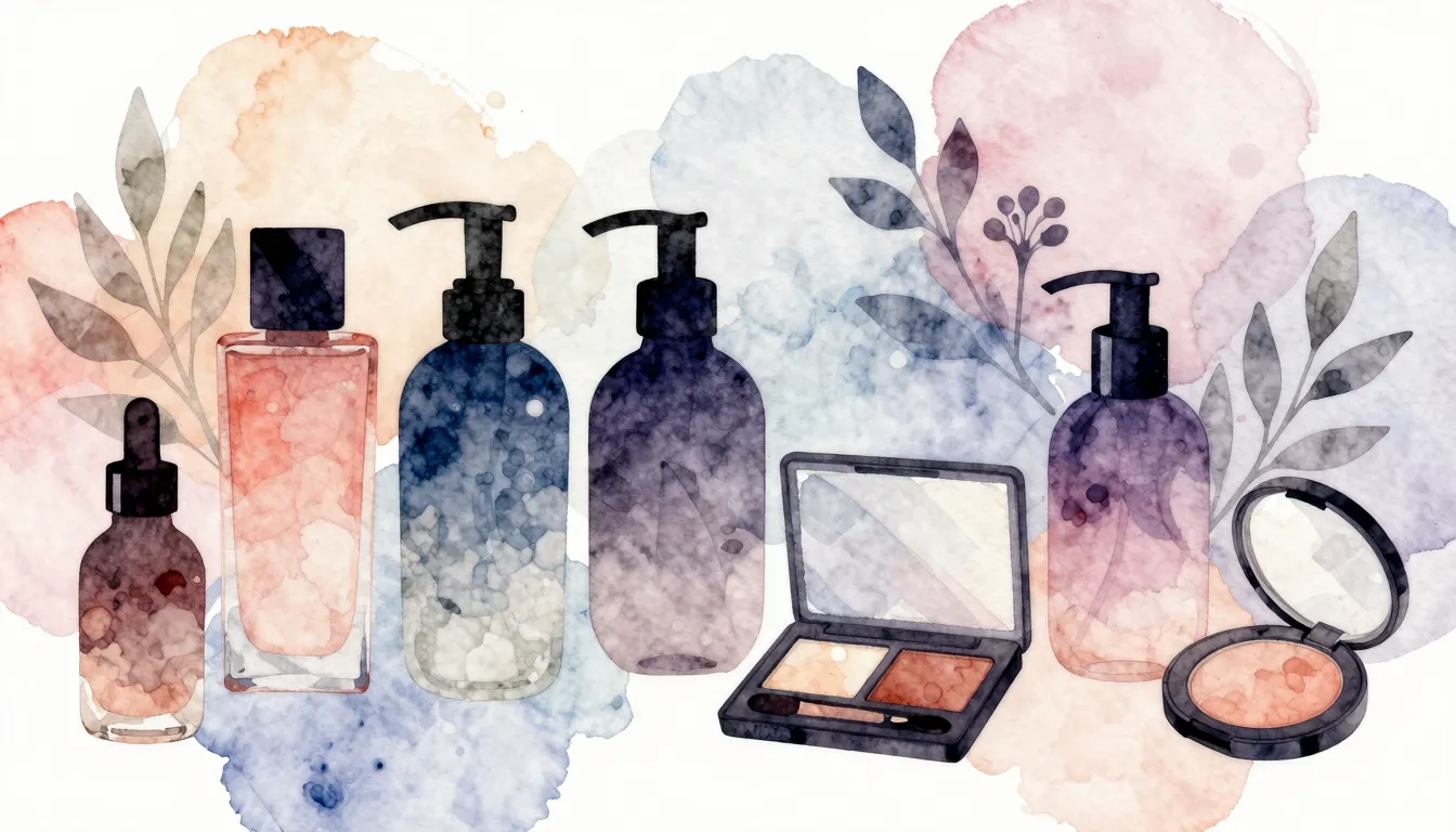 Watercolor style. Abstract beauty background with silhouette...