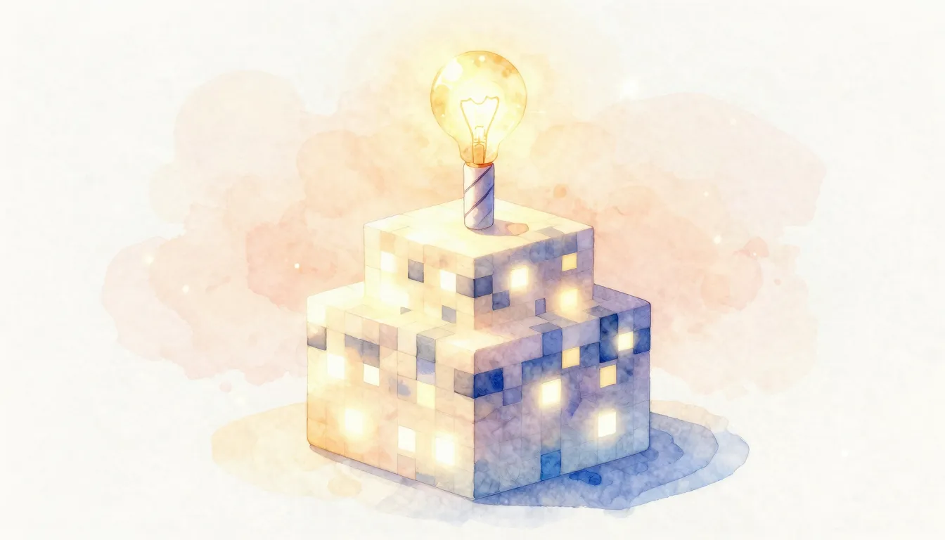 Watercolor style. A stylized, minimalist birthday cake made ...