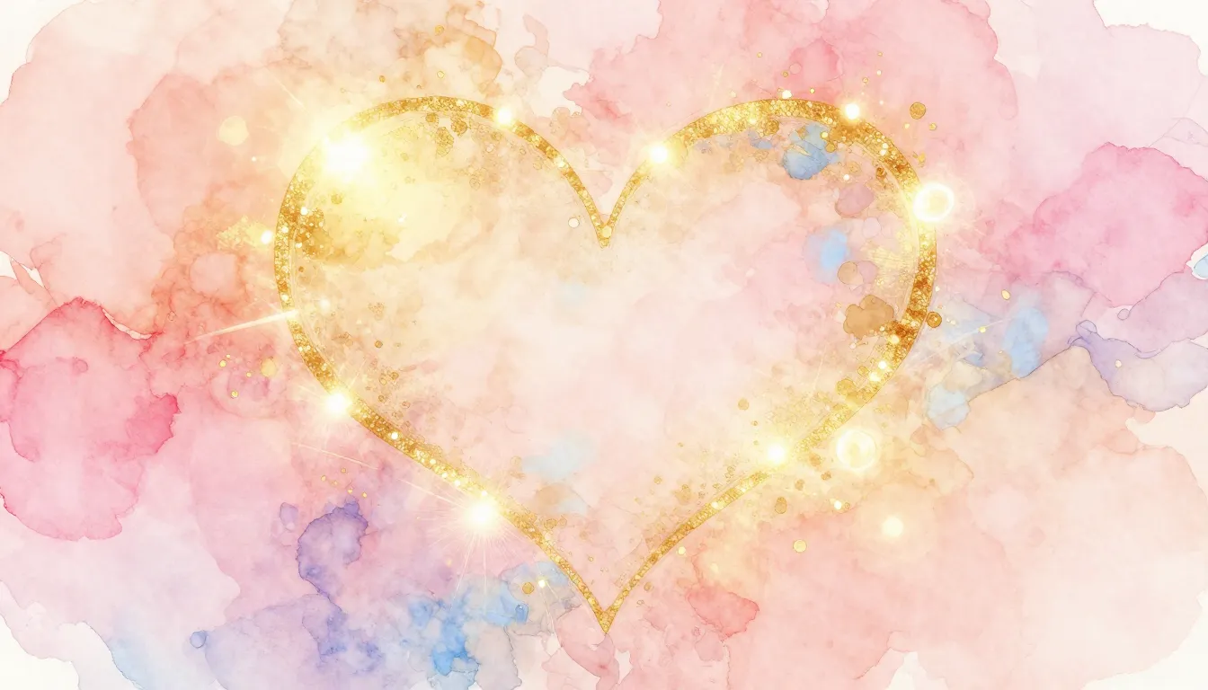 Vibrant watercolor style. Pop. A warm, soft, romantic image....