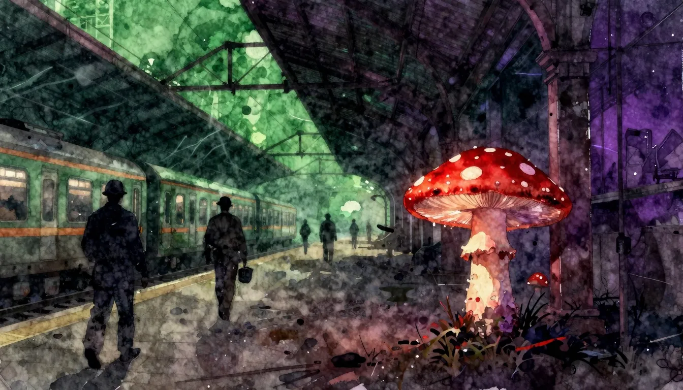 Vibrant watercolor style. Dark, gritty, abstract rap album c...