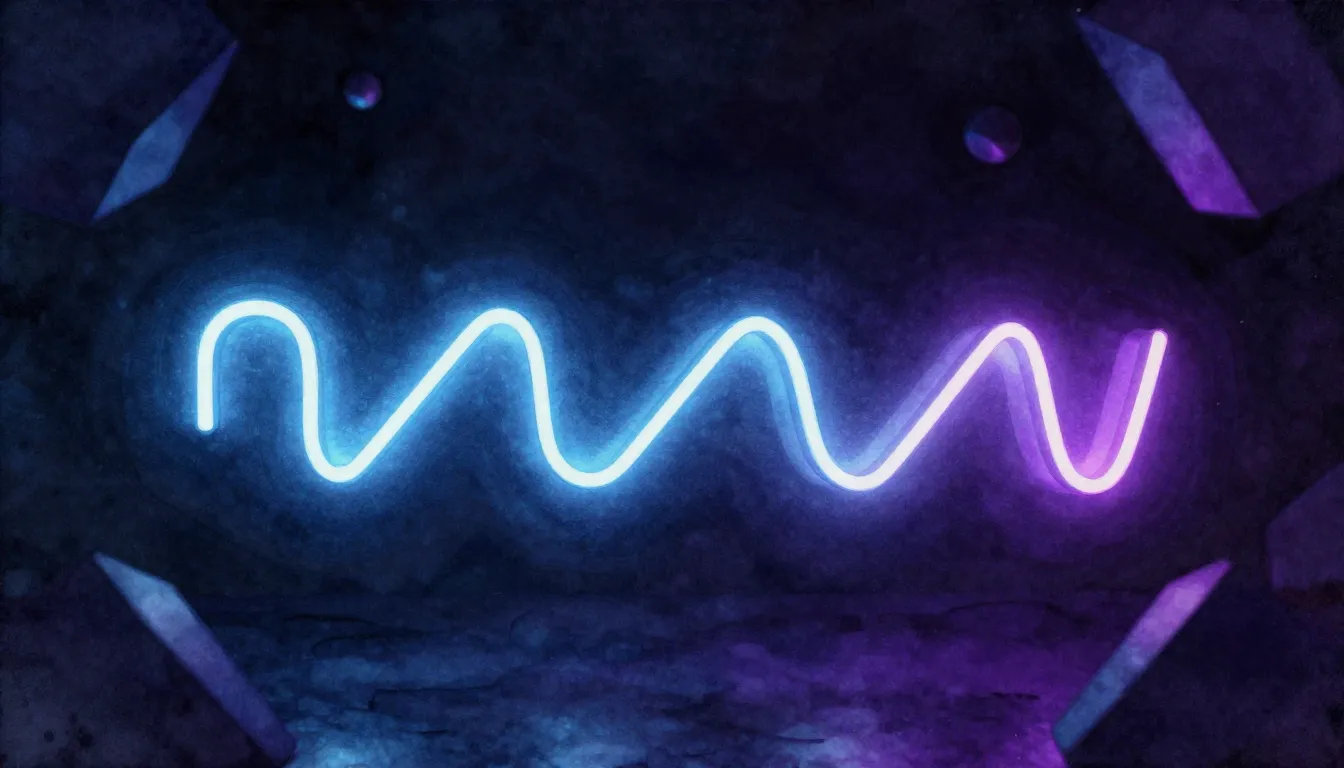 Watercolor style. Abstract 3d glowing neon horizontal line f...