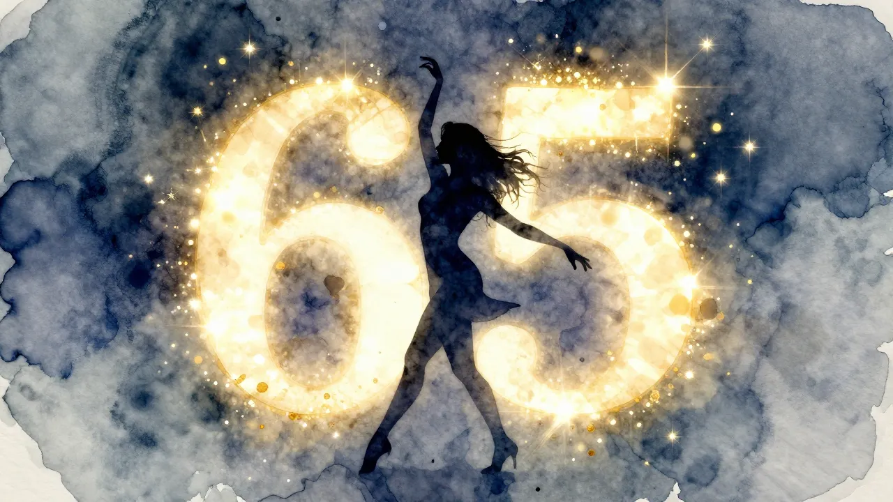 Watercolor style. Silhouette of a woman dancing, glowing num...