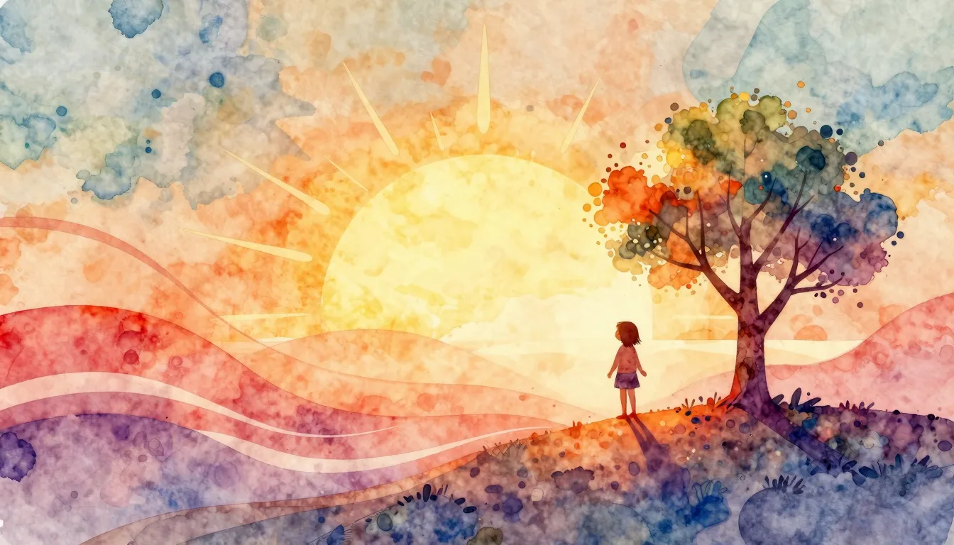 Vibrant watercolor style. Electronic album cover, abstract, ...