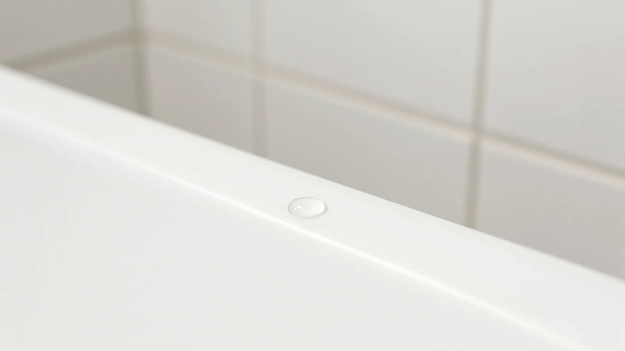 Watercolor style. A close-up shot of a pristine white bathtu...