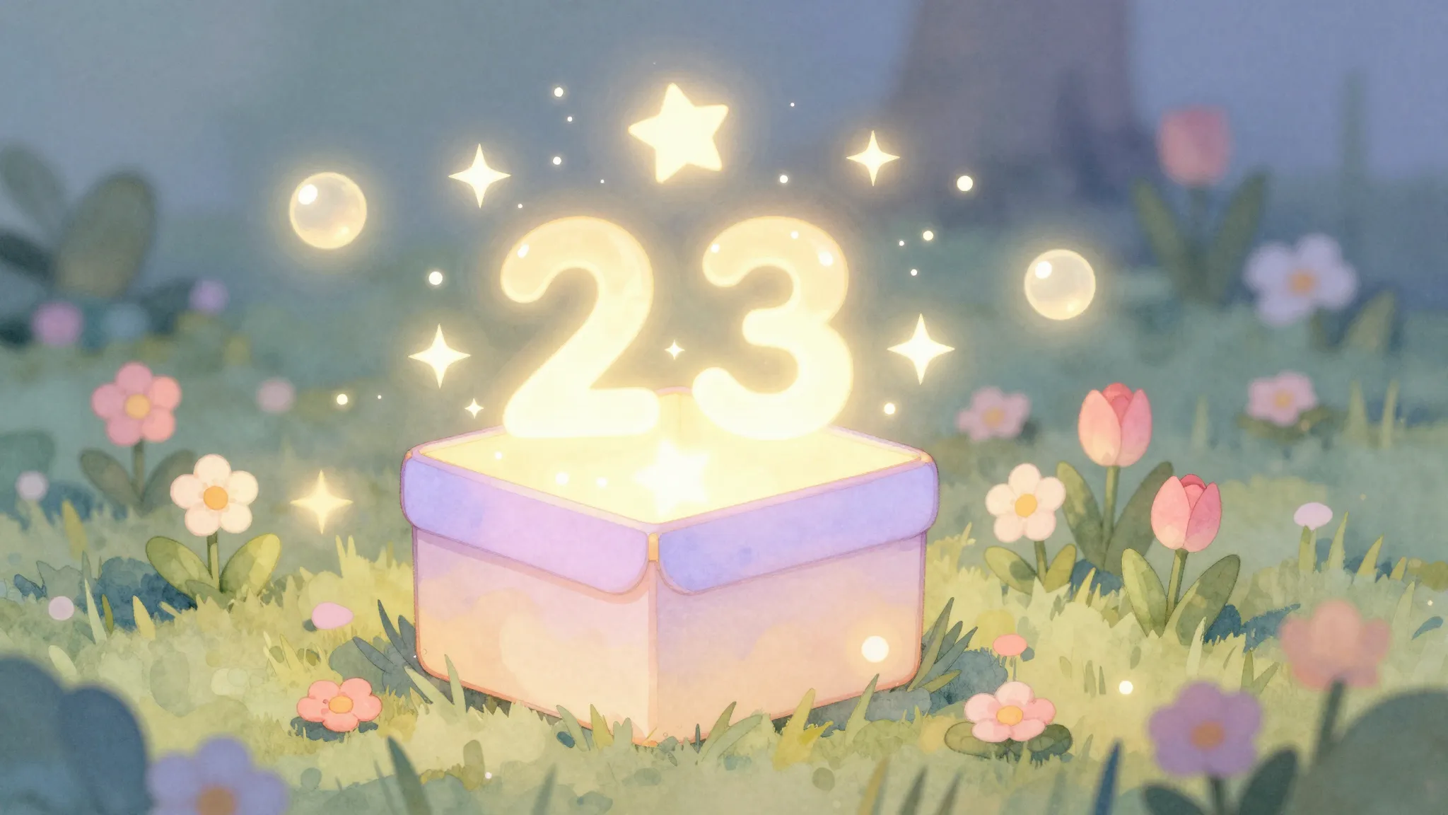 Watercolor style. A glowing magical box emitting sparkling s...