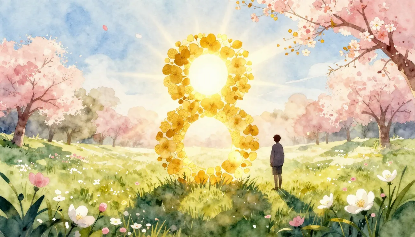 Watercolor style. A bright spring landscape with a large num...