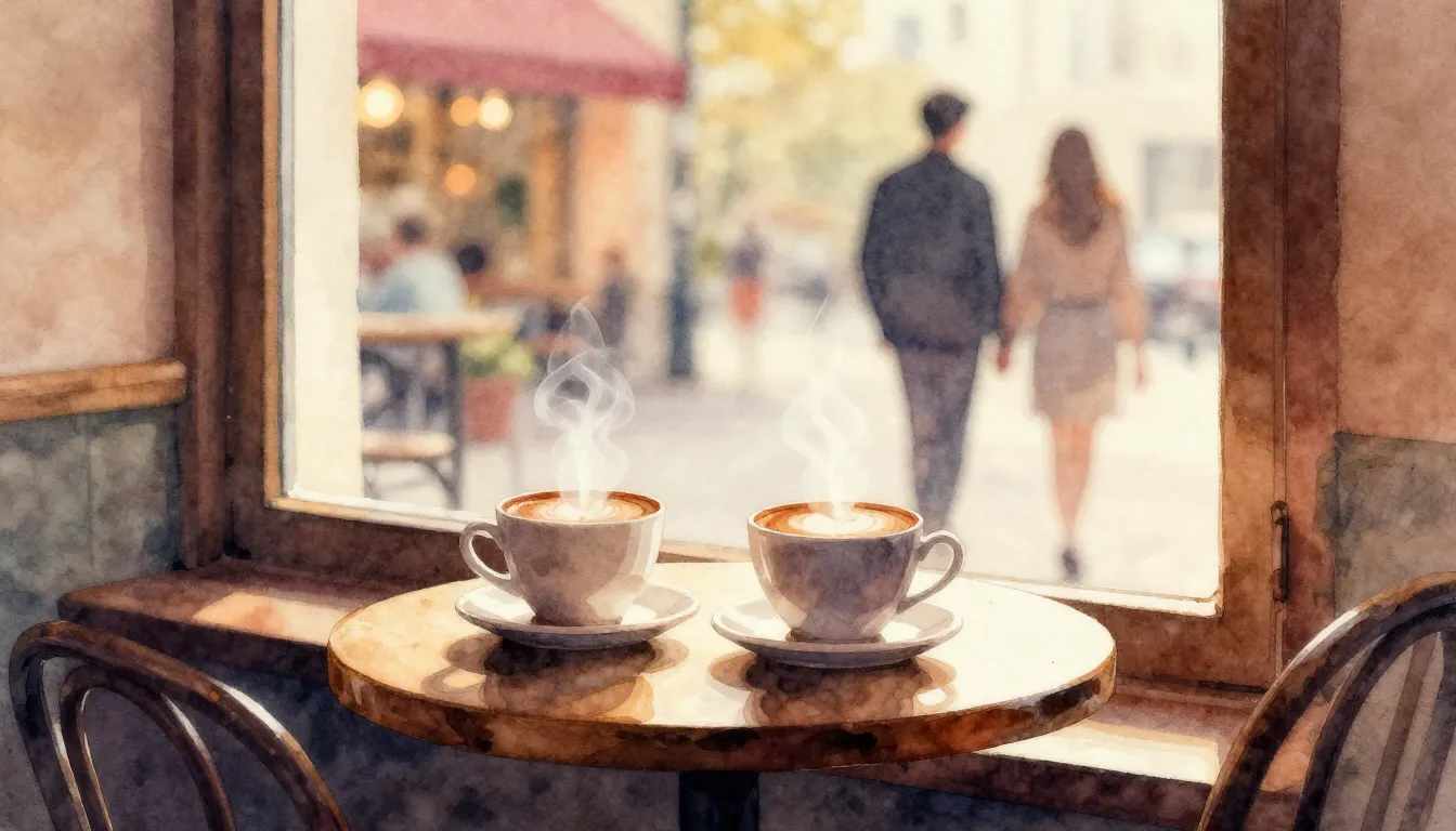 Vibrant watercolor style. Rock album cover. Romantic, warm, ...