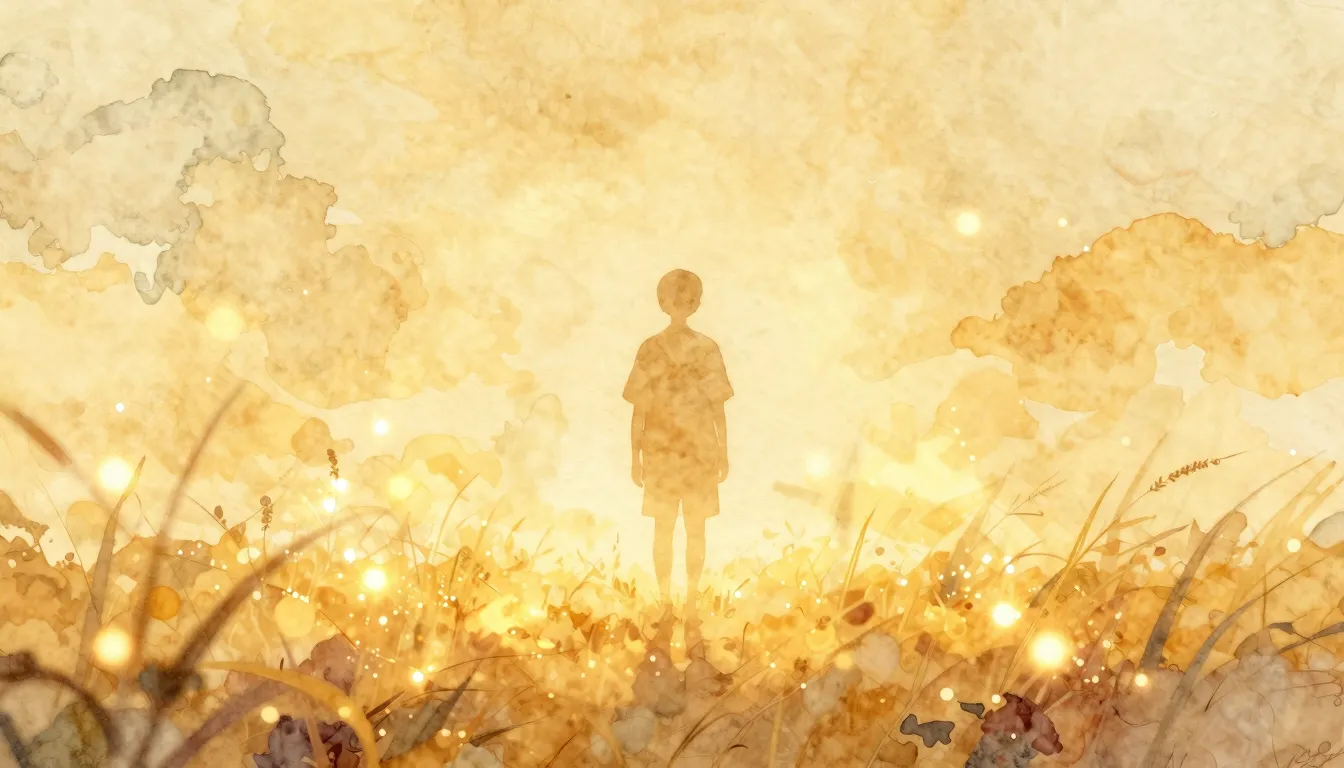 Watercolor style. A minimalist silhouette of a person standi...
