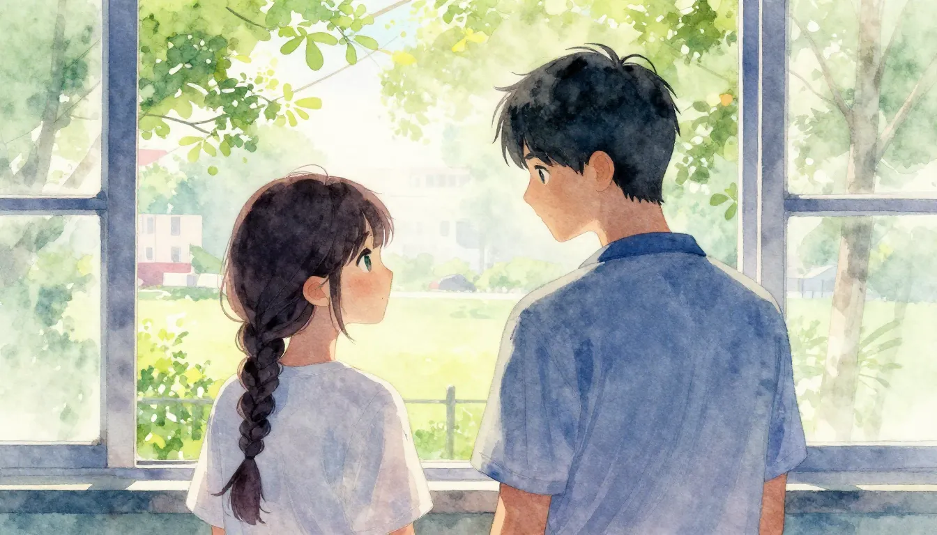 Vibrant watercolor style. "Album cover for a romantic pop so...