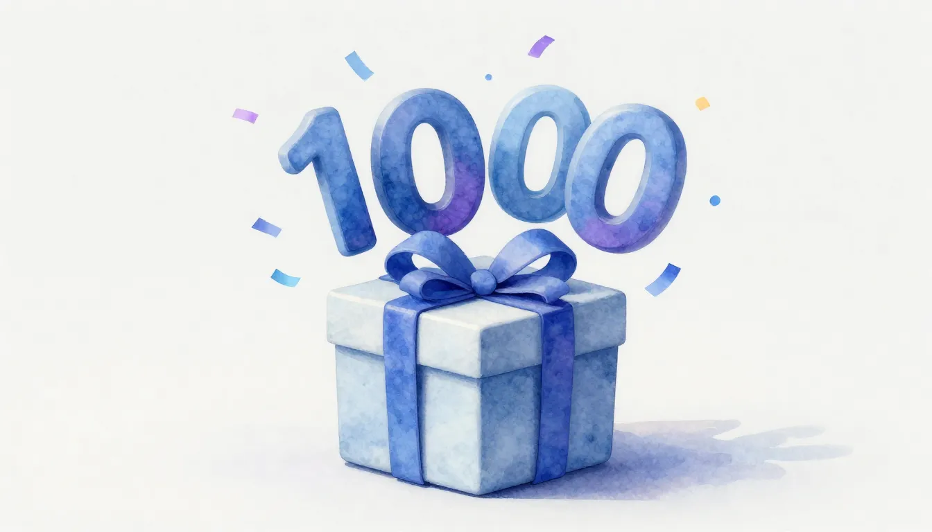 Watercolor style. A stylized gift box with a large number 10...